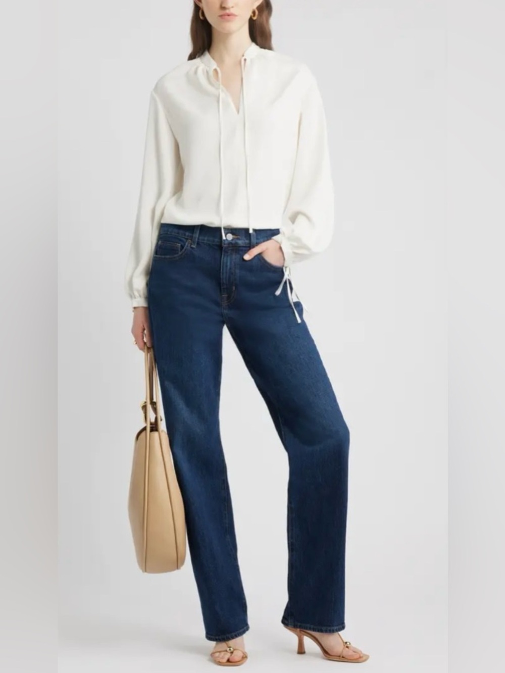 Nordstrom High Waist Straight Leg Dark Wash Jeans Classic Capsule Polished